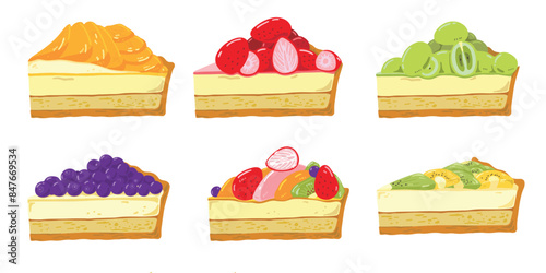 フルーツタルトのイラストセット