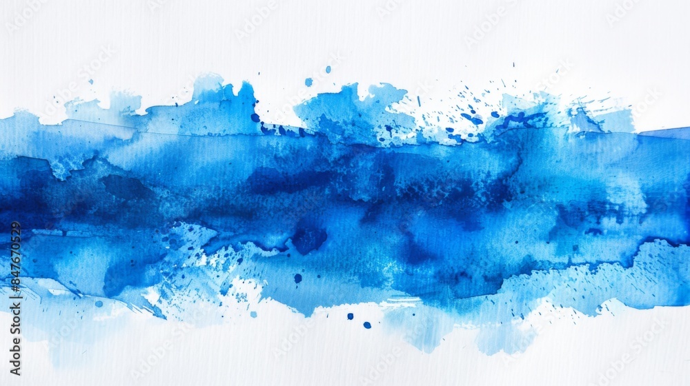 Watercolor blue brush background illustration generated by ai Watercolor blue brush background illustration generated by ai