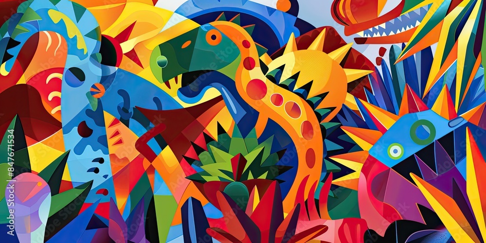 Playful Dinosaurs in a Fantasy World