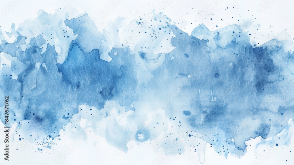 Watercolor blue brush background illustration generated by ai Watercolor blue brush background illustration generated by ai