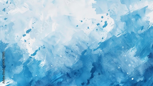 Watercolor blue brush background illustration generated by ai