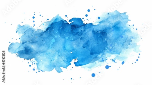 Watercolor blue brush background illustration generated by ai