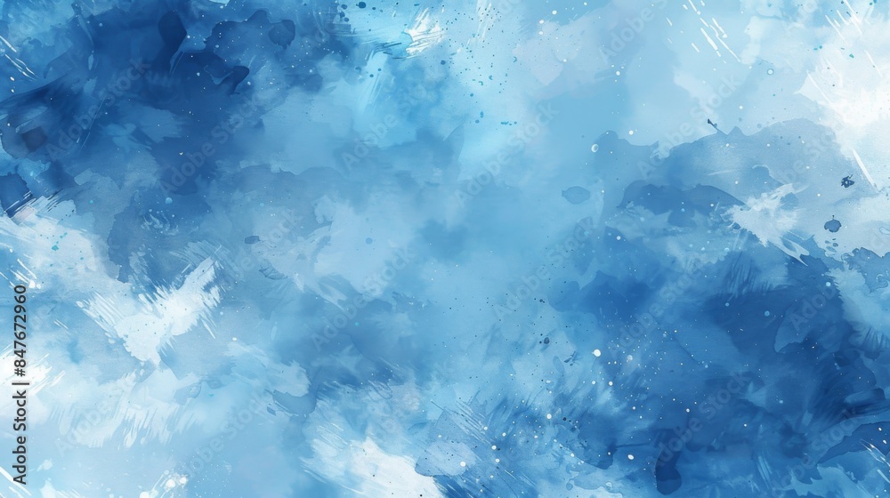 Watercolor blue brush background illustration generated by ai Watercolor blue brush background illustration generated by ai
