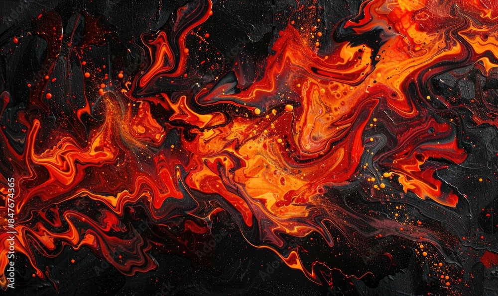 Detailed capture of an explosion in motion against a black background Detailed capture of an explosion in motion against a black background
