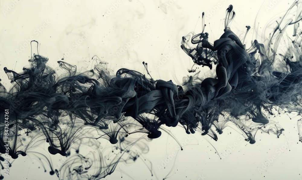 Black ink on white background Black ink on white background