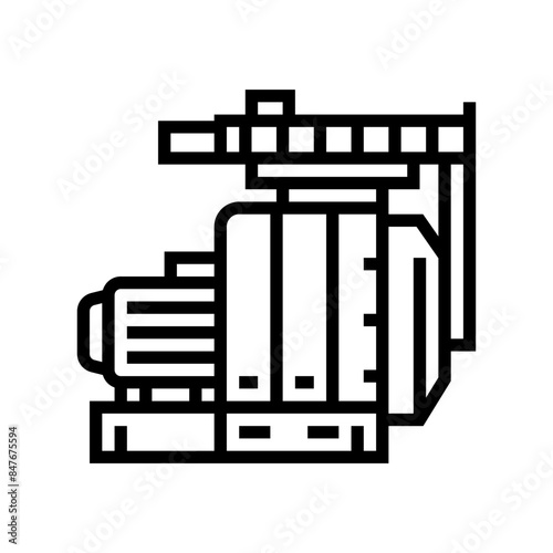 pressing wood pellets line icon vector. pressing wood pellets sign. isolated contour symbol black illustration