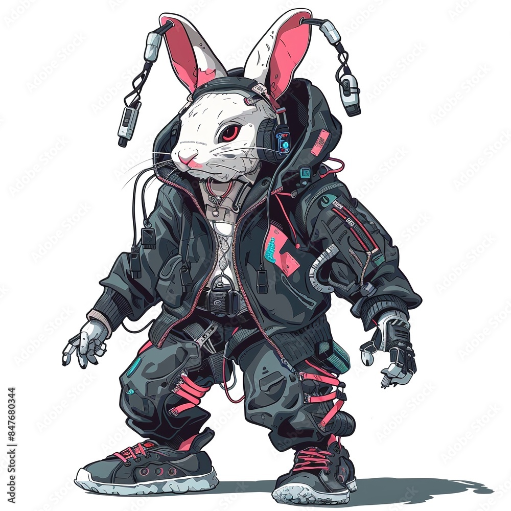 Rabbit cyberpunk fashion