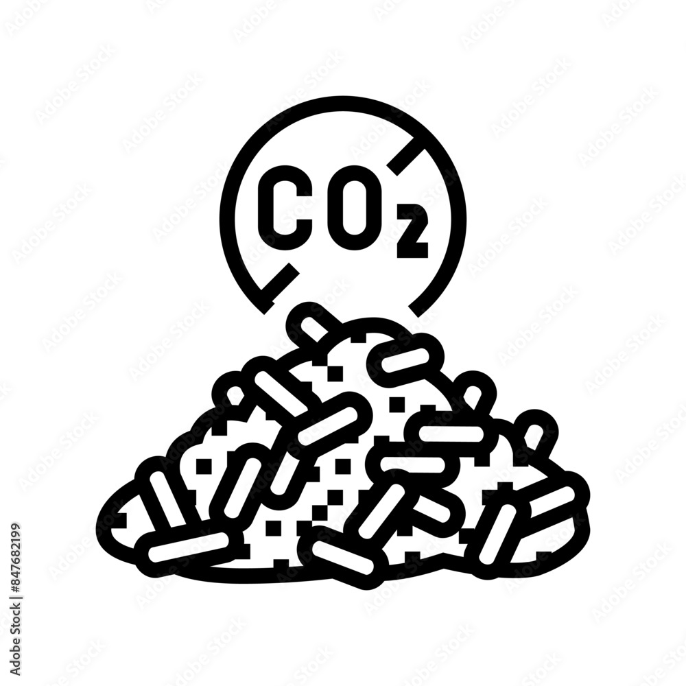 carbon neutral wood pellets line icon vector. carbon neutral wood pellets sign. isolated contour symbol black illustration carbon neutral wood pellets line icon vector. carbon neutral wood pellets sign. isolated contour symbol black illustration