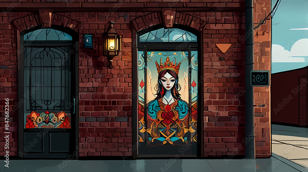 Background Illustration that blends traditional tattoo theme