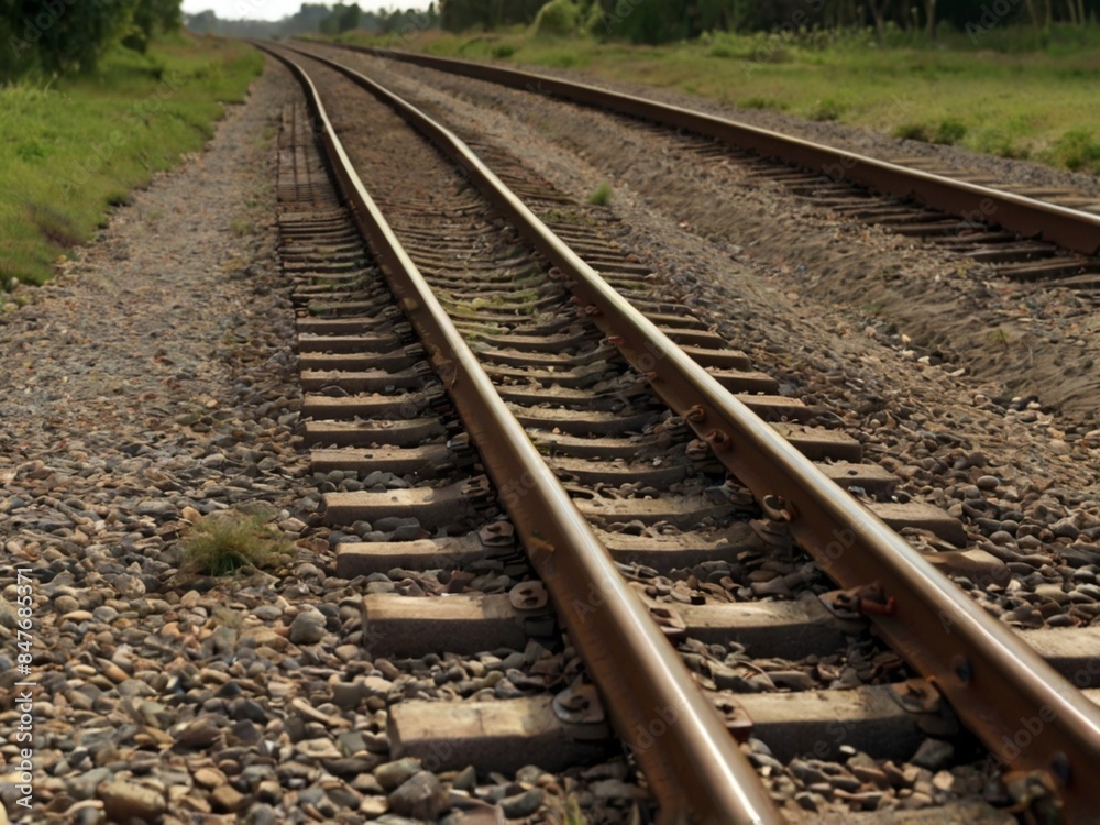 railroad tracks in the countryside railroad tracks in the countryside