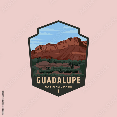 Guadalupe national park emblem patch logo vector symbol illustration design.