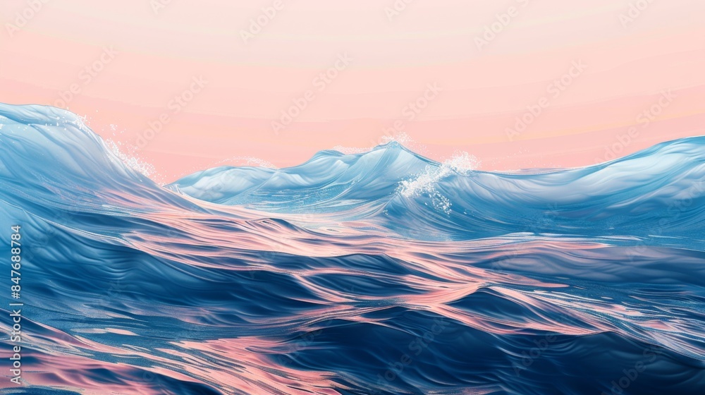 Sea ocean wave background illustration generated by ai Sea ocean wave background illustration generated by ai