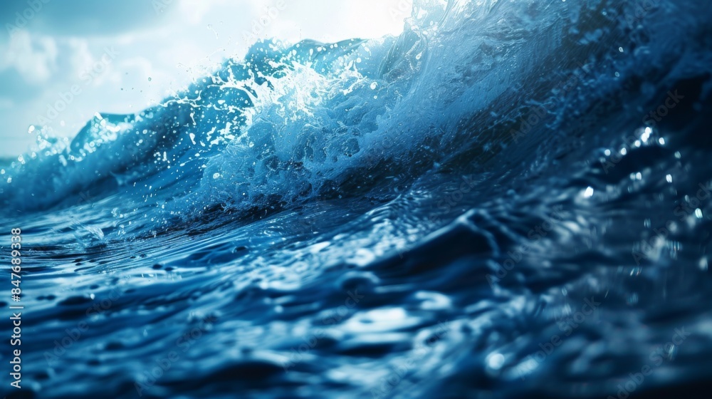 Sea ocean wave background illustration generated by ai Sea ocean wave background illustration generated by ai
