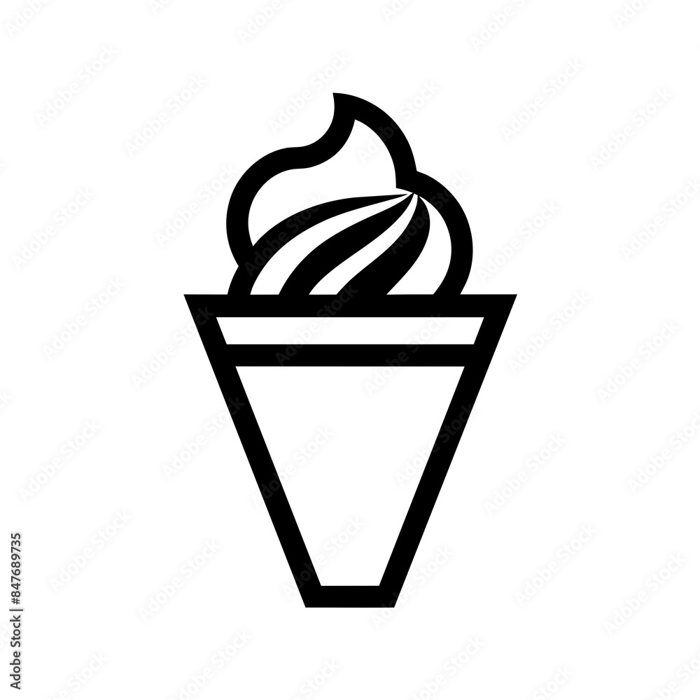 Minimalist cup ice cream logo vector art illustration. Minimalist cup ice cream logo vector art illustration.