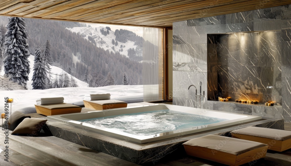 Stylish bathroom with modern gray and wooden interior design for a contemporary and cozy ambiance Stylish bathroom with modern gray and wooden interior design for a contemporary and cozy ambiance