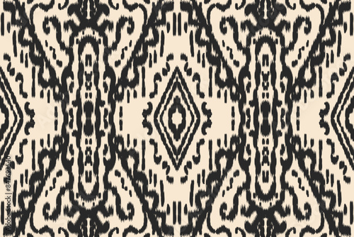 Seamless ethnic design, ikat art. beautiful hand drawn Design for textile and printingEthnic pattern.beautiful pattern. folk embroidery,bohemian style, abstract art	