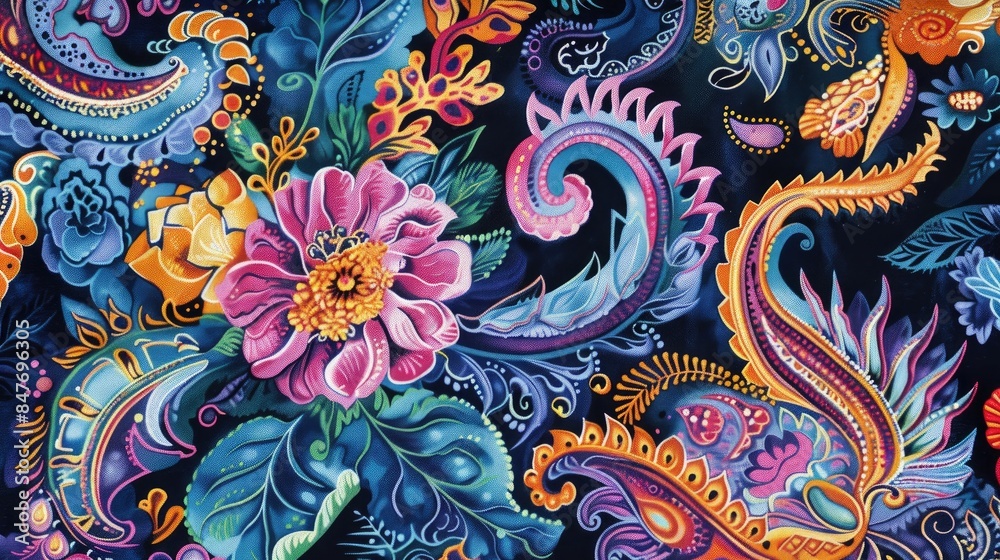 Paisley Pattern featured in Colorful Textile Design