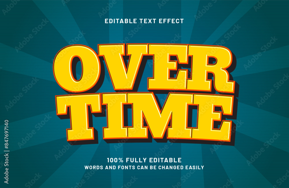 Obraz premium over time editable text effect in game and hero text style