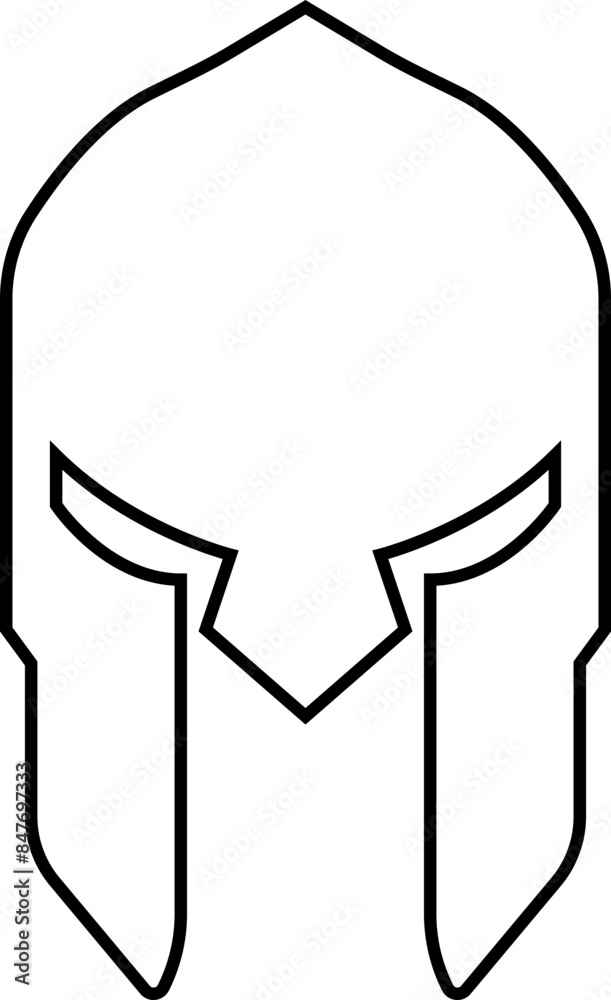 Spartan helmet icon in line style use for safety Greek gladiator design element emblem create for logo, symbol. Vector for apps and website isolated on transparent background. Trojan sign silhouette. Spartan helmet icon in line style use for safety Greek gladiator design element emblem create for logo, symbol. Vector for apps and website isolated on transparent background. Trojan sign silhouette.