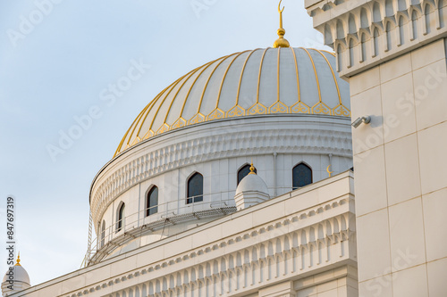 Amazing view of Mosque in Shali City, Chechen Republic, Russia. The largest mosque in Europe. photo