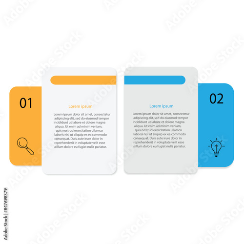 2 step infographic template vector element