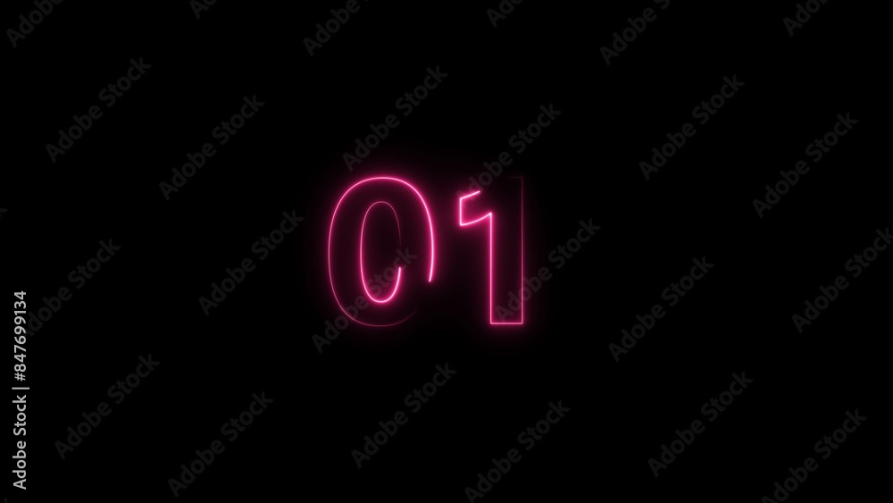 Abstract magenta saber countdown number illustration. Black background UHD 4k illustration. Abstract magenta saber countdown number illustration. Black background UHD 4k illustration.