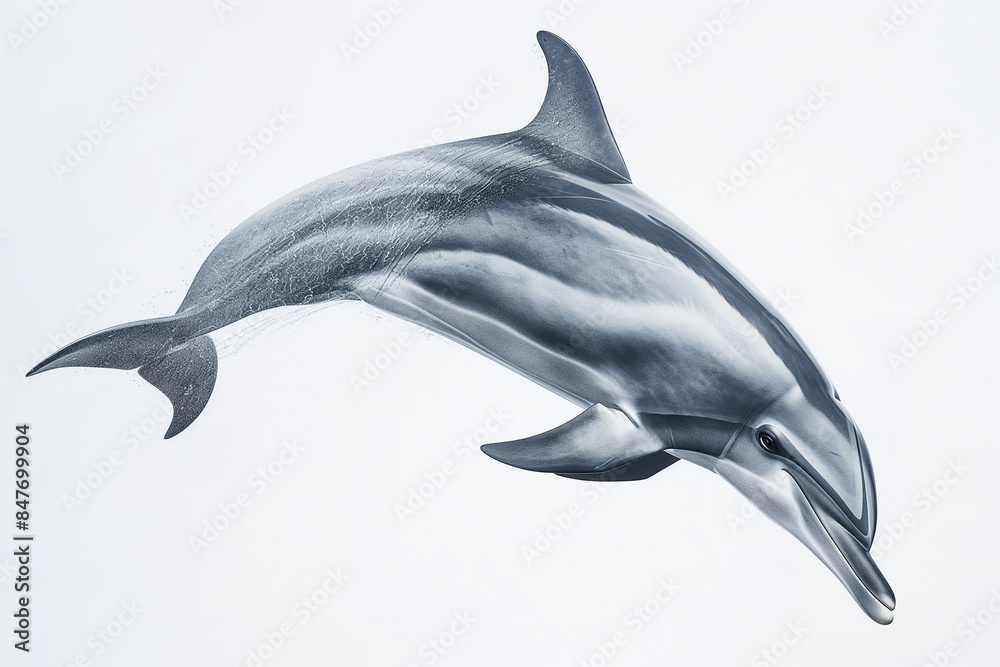 Obraz premium A dolphin is flying through the air