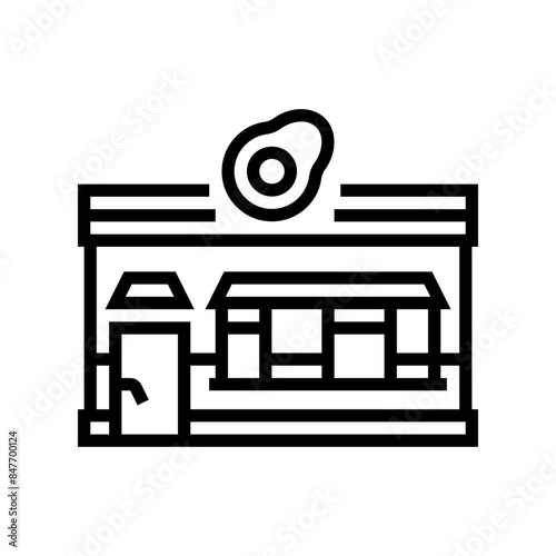 vegan street food cafe line icon vector. vegan street food cafe sign. isolated contour symbol black illustration