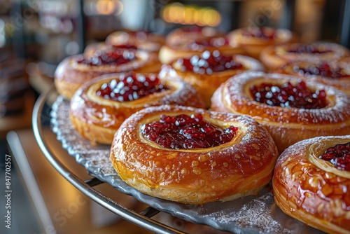 Czech Republic: Kolache Sweet pastry filled with fruit jam or poppy seeds, often shaped into a circle or rectangle. © Nico