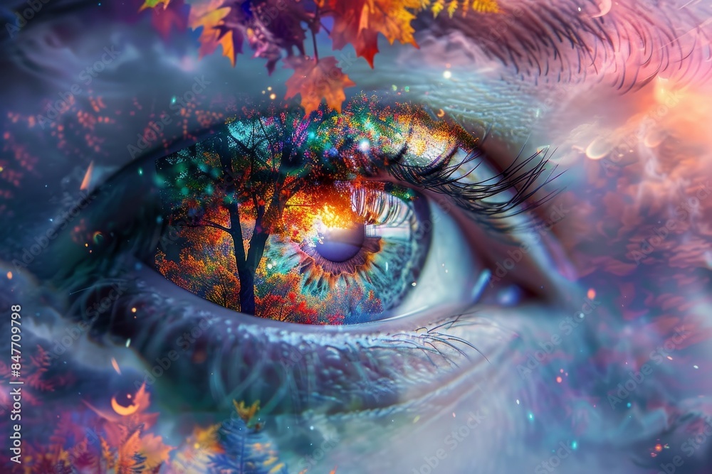 A colorful fantasy eye created with Stock AI A colorful fantasy eye created with Stock AI