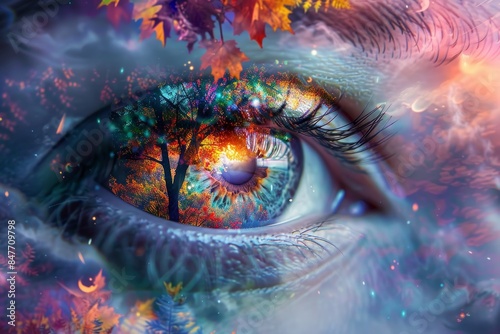 A colorful fantasy eye created with Stock AI
