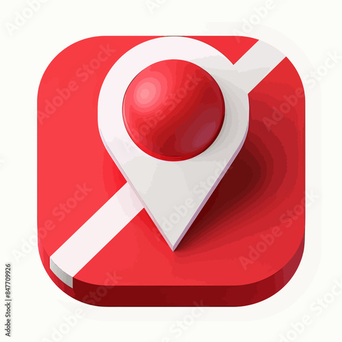 red glossy icon