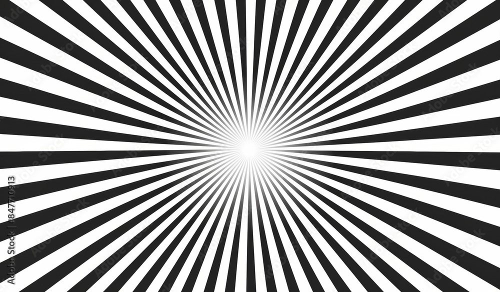 Rays of sunlight. Radiant burst. Black pattern on white background. Radiate sunlight. Comic effect texture. Retro pop art stripe. Modern illustration. Rays of sunlight. Radiant burst. Black pattern on white background. Radiate sunlight. Comic effect texture. Retro pop art stripe. Modern illustration.