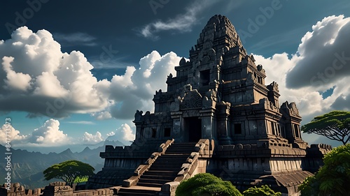 Temple in the cloud photo
