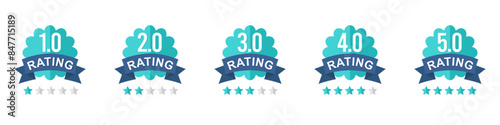 set of rating stars badges, flat design.