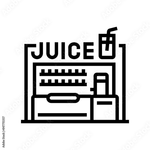 juice bar street food cafe line icon vector. juice bar street food cafe sign. isolated contour symbol black illustration