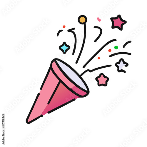  Party popper emoji with explosion confetti icon