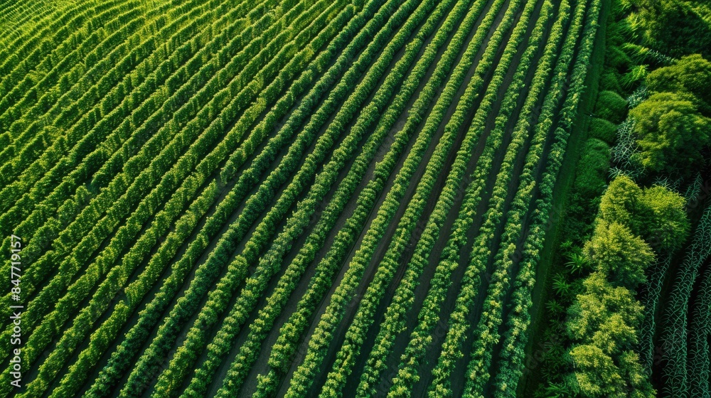 Fototapeta premium Thin line NDVI viewing icon for UAV drones in agriculture advanced tech for monitoring vegetation