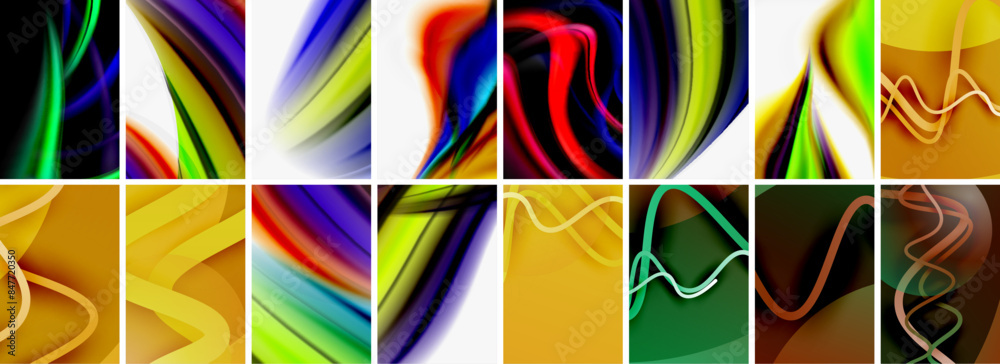 Collection of abstract background with waves, colorful shapes and 3d shadow effect. Vector Illustration For Wallpaper, Banner, Background, Card, Book Illustration, landing page Collection of abstract background with waves, colorful shapes and 3d shadow effect. Vector Illustration For Wallpaper, Banner, Background, Card, Book Illustration, landing page
