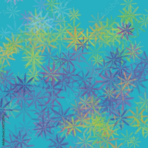  Mini Flowers blue  decoration design wallpaper background backdrop fabric pattern abstract