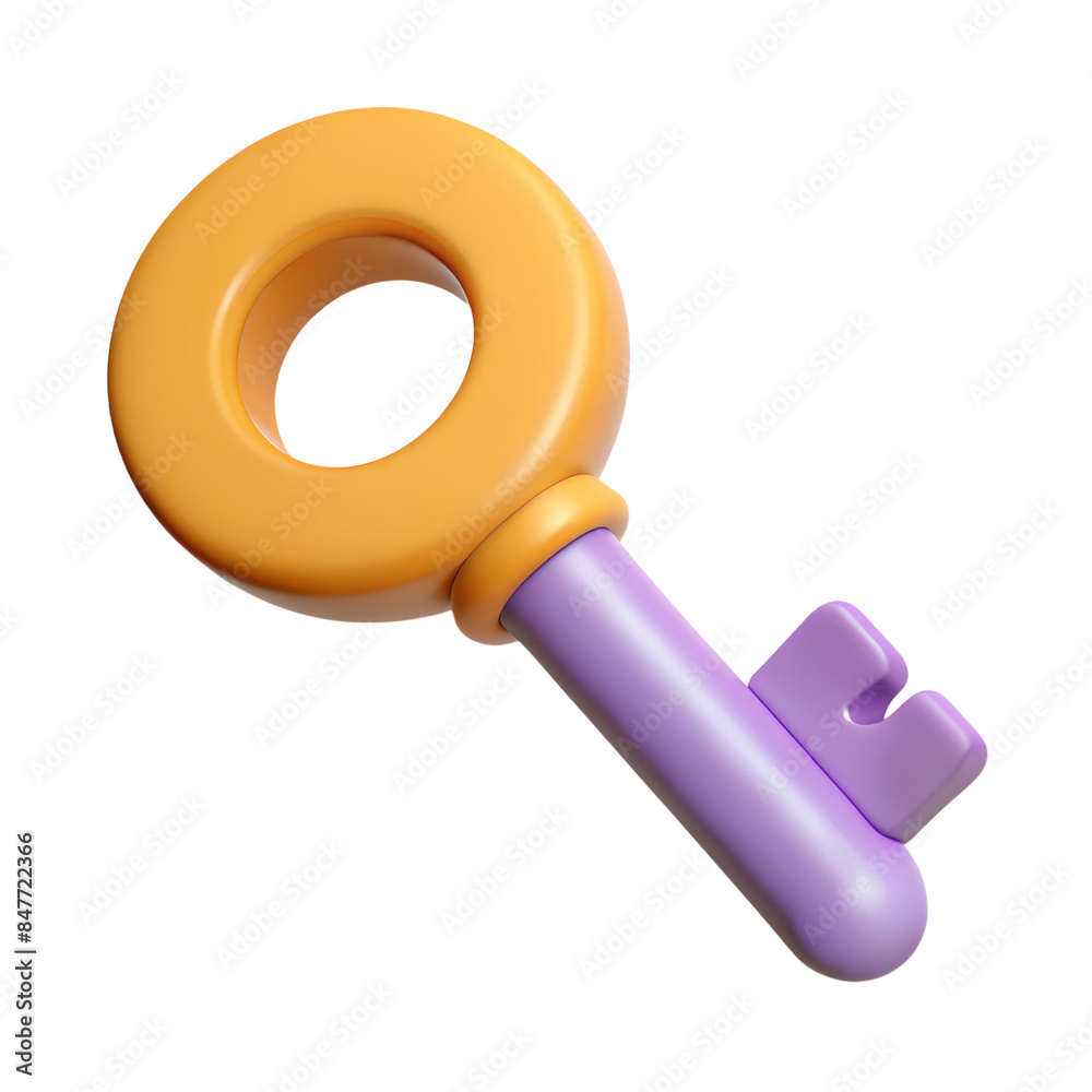 cute 3d key isolated on background cute 3d key isolated on background