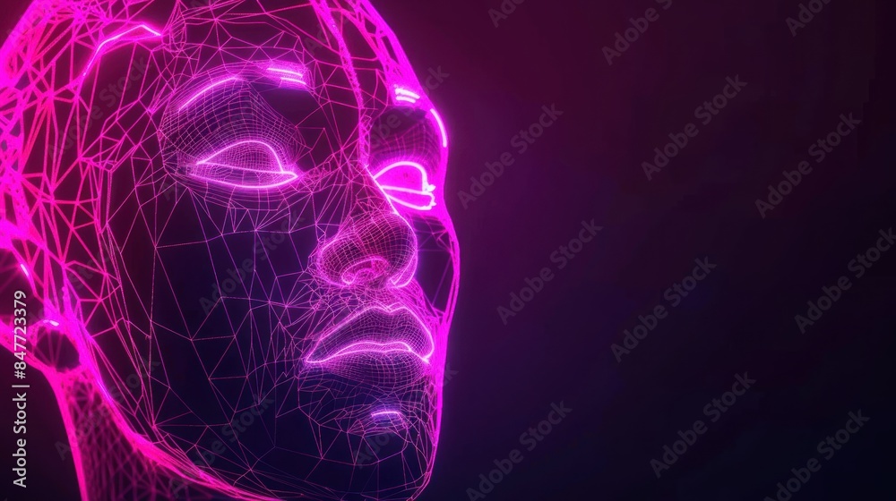 Artificial intelligence in the form of a digital human head. Artificial intelligence in the form of a digital human head.