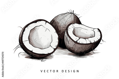 exotic coconut fruit vector design isolated illustration