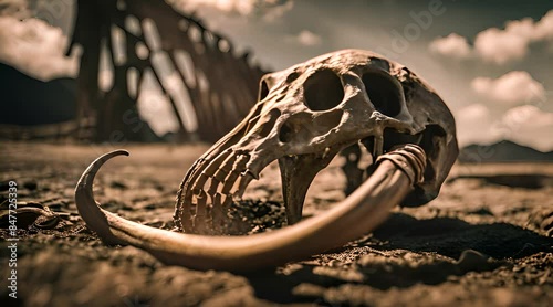Woolly Mammoth Skeleton. Ancient Remains