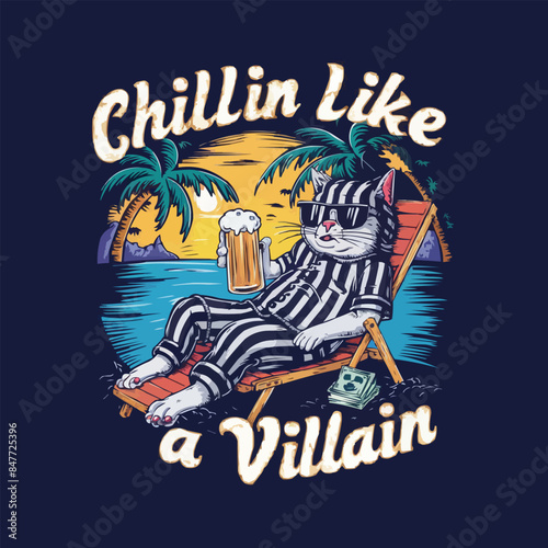 Vector Summer Beach vintage tshirt design