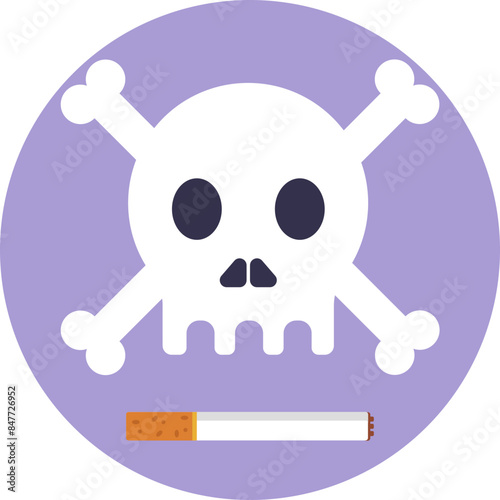 A stark silhouette of a skull, shrouded in smoke, symbolizing the ultimate consequence of smoking.
