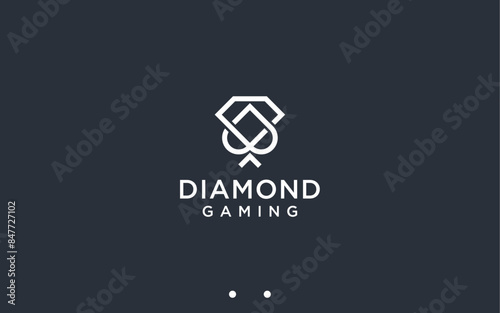 poker with diamonds logo design vector silhouette illustration