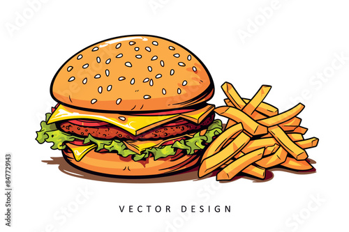 tasty burger fast food vector design illustration