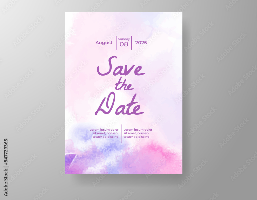 Wedding invitation with abstract watercolor background Wedding invitation with abstract watercolor background