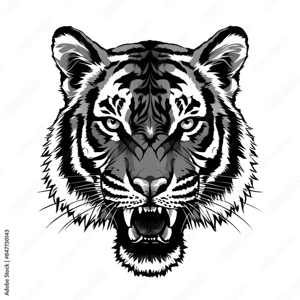 drawing of a tiger Illustration drawing of a tiger Illustration